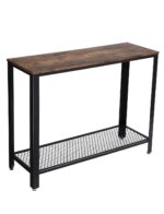 Konsolinis staliukas “rustic” rudas ir juodas plienas | 35 x 101,5 cm