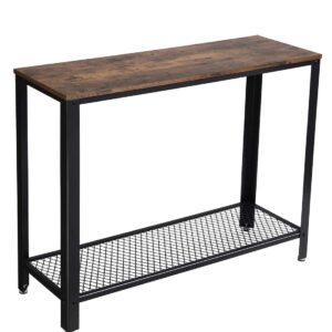 Konsolinis staliukas “rustic” rudas ir juodas plienas | 35 x 101,5 cm