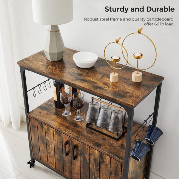 Rustic stiliaus baro spintelė su ratukais 4