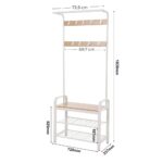 Kabykla drabužiams su batų lentynėlėmis ir suoliuku | 9 kabliukai