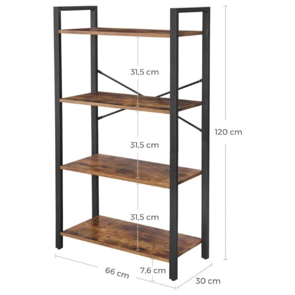 Lentyna industrinio stiliaus pastatoma “rustic” ruda 4 dalių