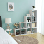 Laiptuota industrinio stiliaus lentyna | 129 x 29 x 129 cm | Balta