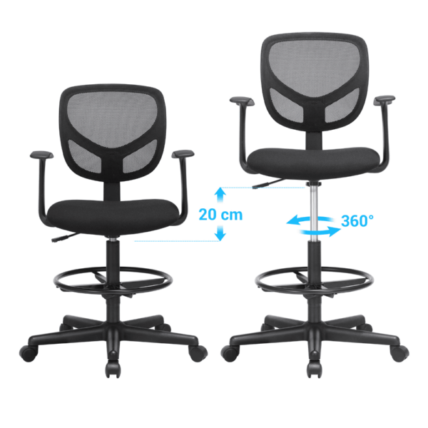 Ergonominė biuro kėdė su atrama kojoms (2)
