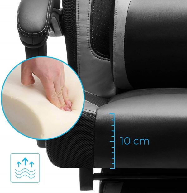 Ergonomiška biuro žaidimų kėdė patogi juoda pilka