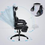 Ergonomiška biuro žaidimų kėdė patogi juoda pilka