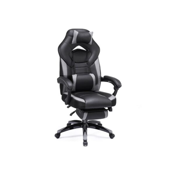 Ergonomiška biuro žaidimų kėdė patogi juoda pilka