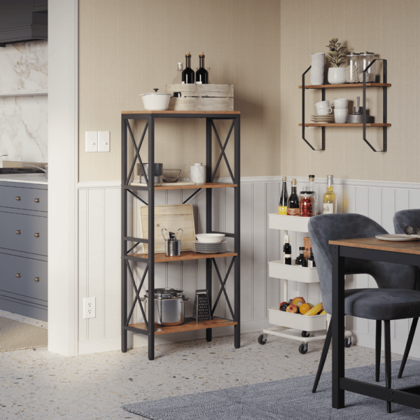 Industrinio stiliaus pastatoma lentyna | 30 x 60 x 133 cm | “Rustic” ruda