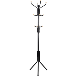 Klasikinė metalinė juoda kabykla paltams 182cm