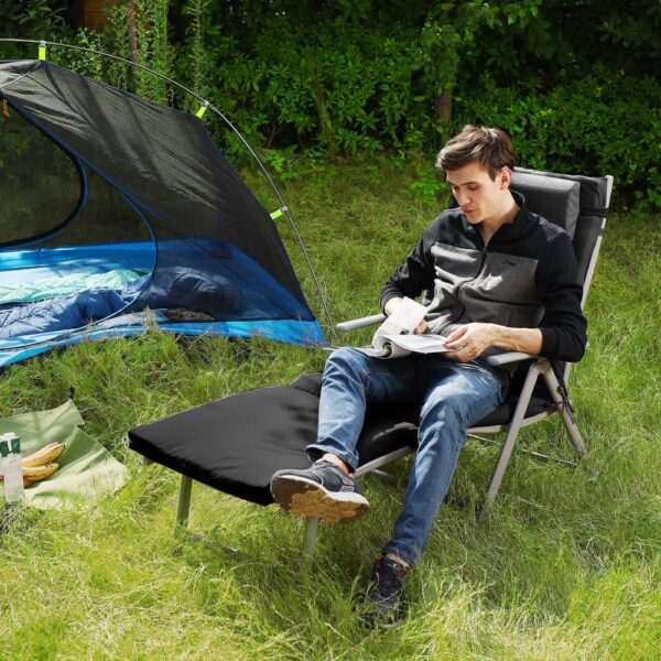 Lauko gultas aliuminis pilkas sulankstomas (3)