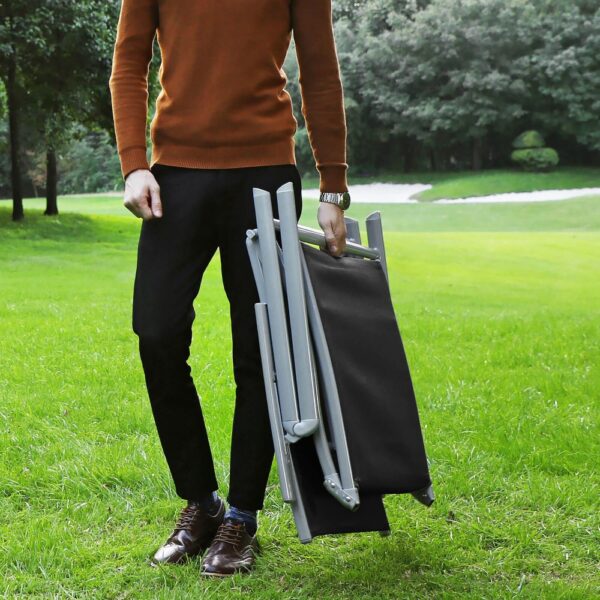 Lauko gultas aliuminis pilkas sulankstomas (4)