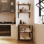 Pakabinamos sieninės lentynos industrinio rustic stiliaus 2 vnt. komplekte (6)