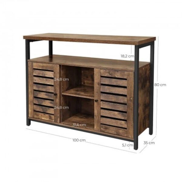 Pastatoma spintelė “rustic” su lentynomis ir 2 durelėmis