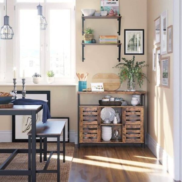 Pastatoma spintelė “rustic” su lentynomis ir 2 durelėmis