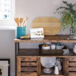 Pastatoma spintelė “rustic” su lentynomis ir 2 durelėmis