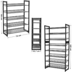 Plieninė batų lentyna penkių skyrių juodos spalvos (2)