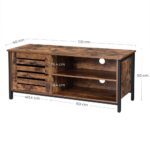 TV staliukas su 2 lentynomis ir uždara spintele 110 cm | “Rustic” ruda