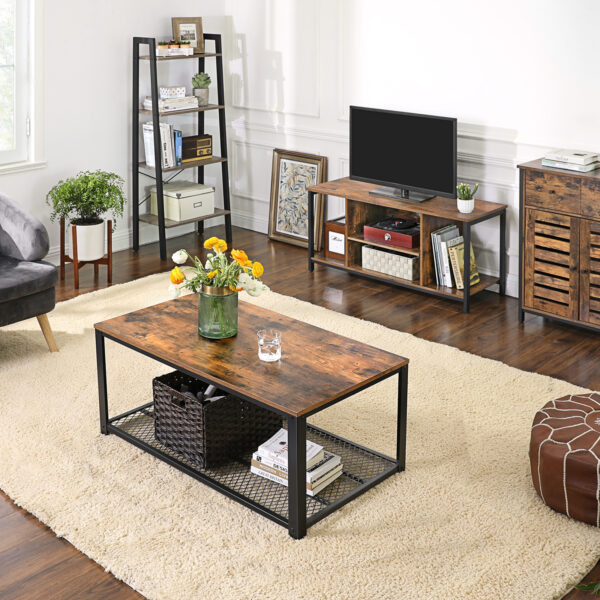 TV staliukas “rustic” stiliaus su atviromis lentynomis | 40 x 110 cm