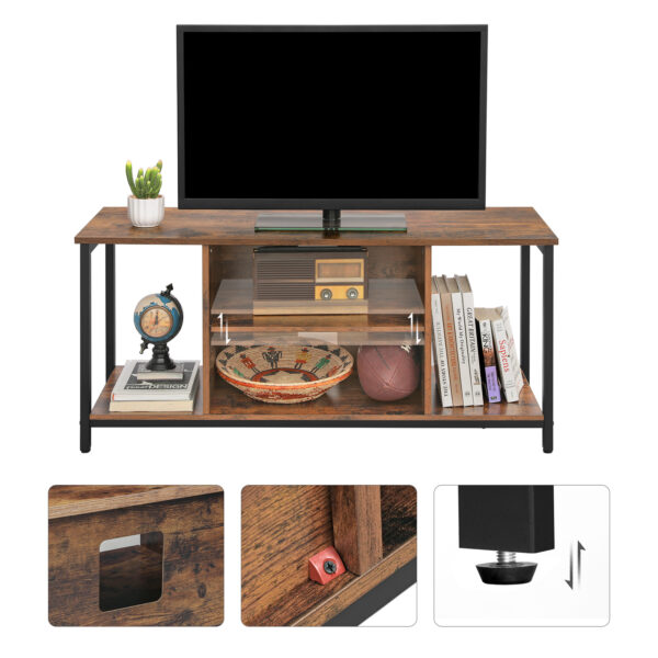 TV staliukas “rustic” stiliaus su atviromis lentynomis | 40 x 110 cm