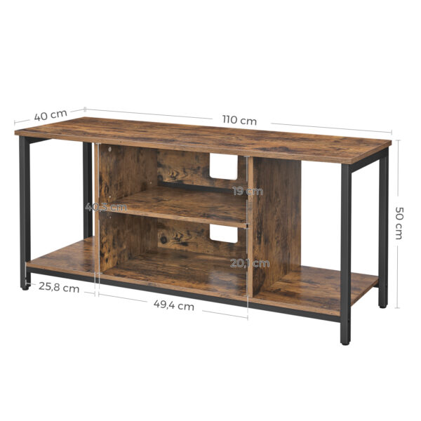 TV staliukas “rustic” stiliaus su atviromis lentynomis | 40 x 110 cm