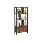 Universali industrinio stiliaus knygų lentyna su spintele | “Rustic” ruda