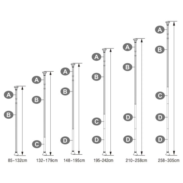 Universali kampinė vonios lentynėlė 4 aukštų