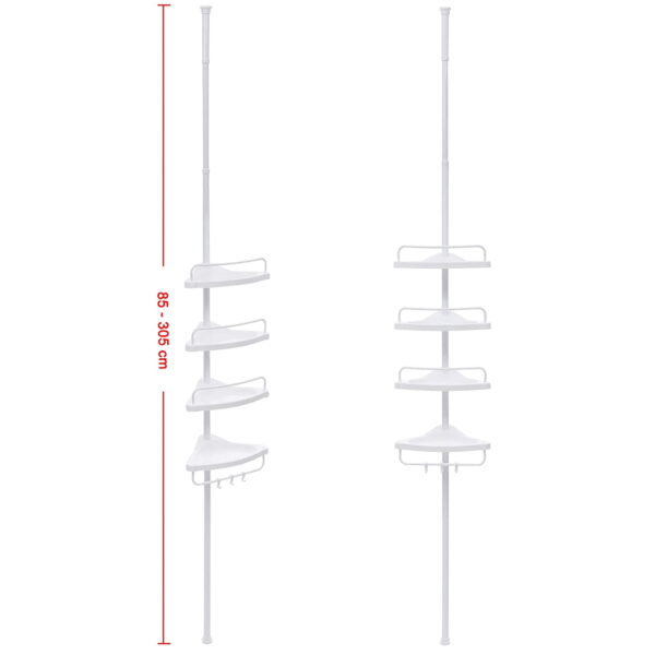 Universali kampinė vonios lentynėlė 4 aukštų