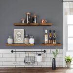 Universali sieninė lentyna | 80 cm | “Rustic” ruda | Industrinis stilius