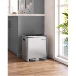 Dviguba šiukšlių dėžė nerūdijančio plieno 30L