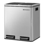 Dviguba šiukšlių dėžė nerūdijančio plieno 30L