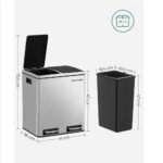 Dviguba šiukšlių dėžė nerūdijančio plieno 30L