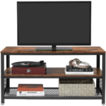 Industrinė TV spintelė su lentyna ir plieno elementais | 40 x 100 cm