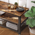 Industrinė TV spintelė su lentyna ir plieno elementais | 40 x 100 cm