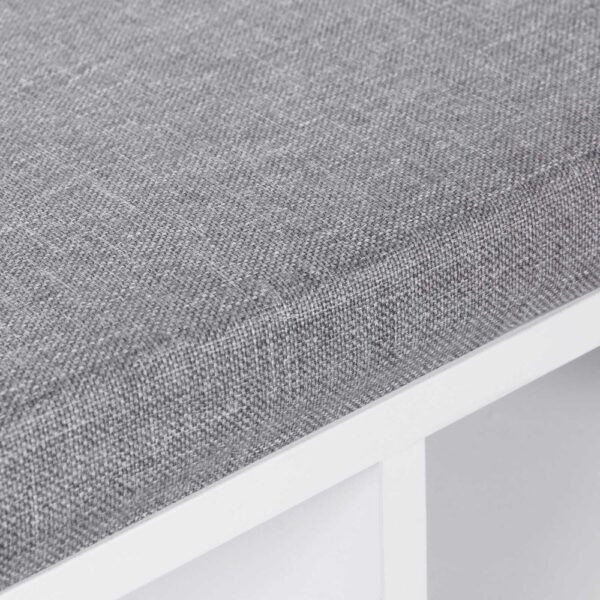 Batų suoliukas industrinio stiliaus | 10 porų batų lentyna | Balta