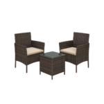 Baldų komplektas terasai, stalas su 2 kėdėm