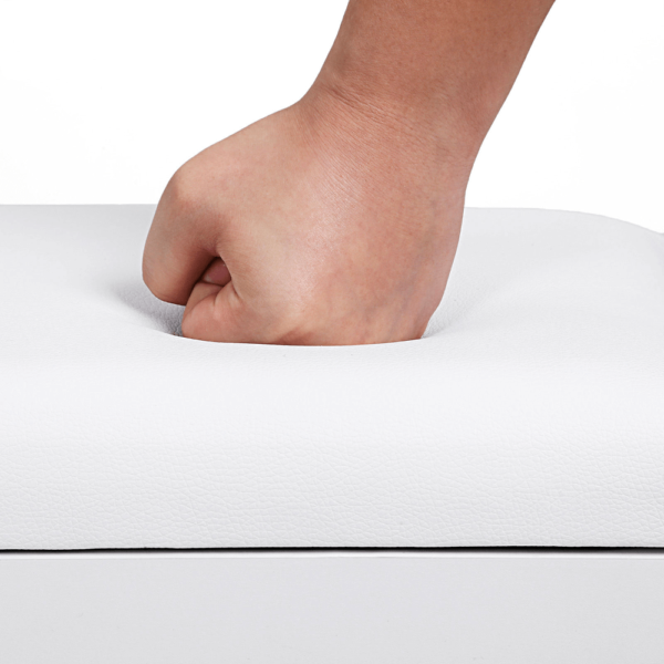 Batų spintelė su lentynomis ir minkšta sėdima dalimi | Baltos spalvos