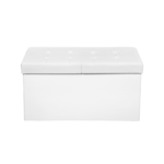 Tvirtas lengvas minkštasuolis su daiktadėže | 76 x 38 x 38 cm | 300 kg | Balta