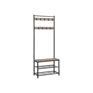 Rūbų kabykla su suoliuku ir 2 lentynėlėmis batams