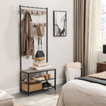 Rūbų kabykla su suoliuku ir 2 lentynėlėmis batams