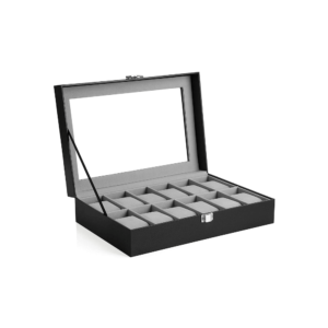 Dėžutė laikrodžiams su stikliniu dangteliu