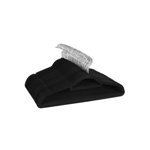 Juoda aksominė pakaba paltams 20 vnt.