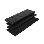 Juodas 110cm  pufas su daiktadėže