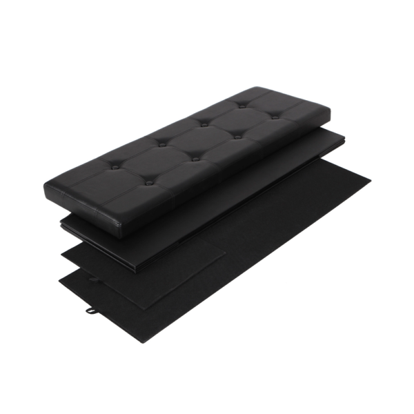 Juodas 110cm  pufas su daiktadėže