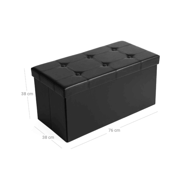 Juodas pufas su daiktadėže 76cm ilgio (7)