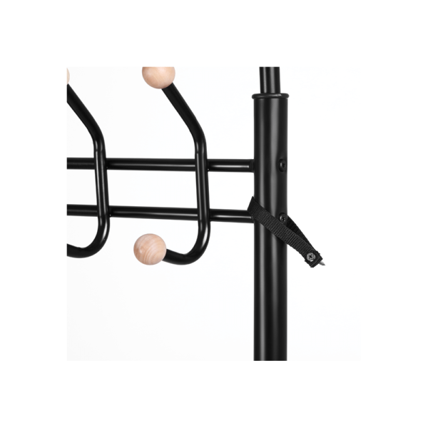 Juodo metalo kabykla paltams 9 kabliukai