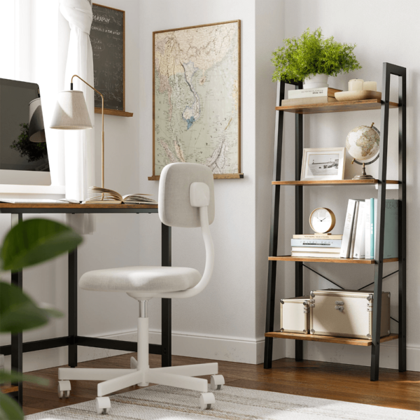 Pramoninio stiliaus 4 pakopų lentyna | 56 x 34 x 137,5 cm | Ruda