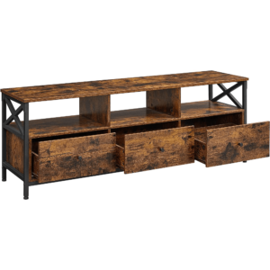 Industrinio stiliaus TV staliukas su 3 stalčiais | 40 x 147 cm