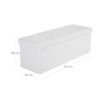 Tvirtas lengvas baltas pufas 110 cm | EKO oda