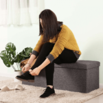 Sulankstomas tamsiai pilkas pufas 110 cm ilgio3