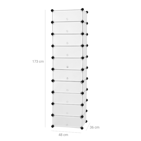 Surenkama batų lentyna su 10 skyrių