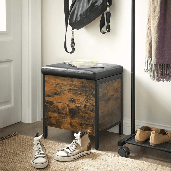 Sendintas rustic pufas | Industrinio stiliaus taburetė
